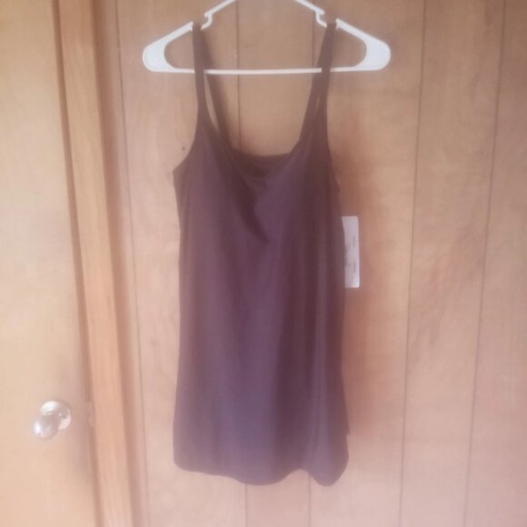 Pembroke Womens Brown full coverage  1pc Swimsuit Size 12 NWT - Picture 2 of 4
